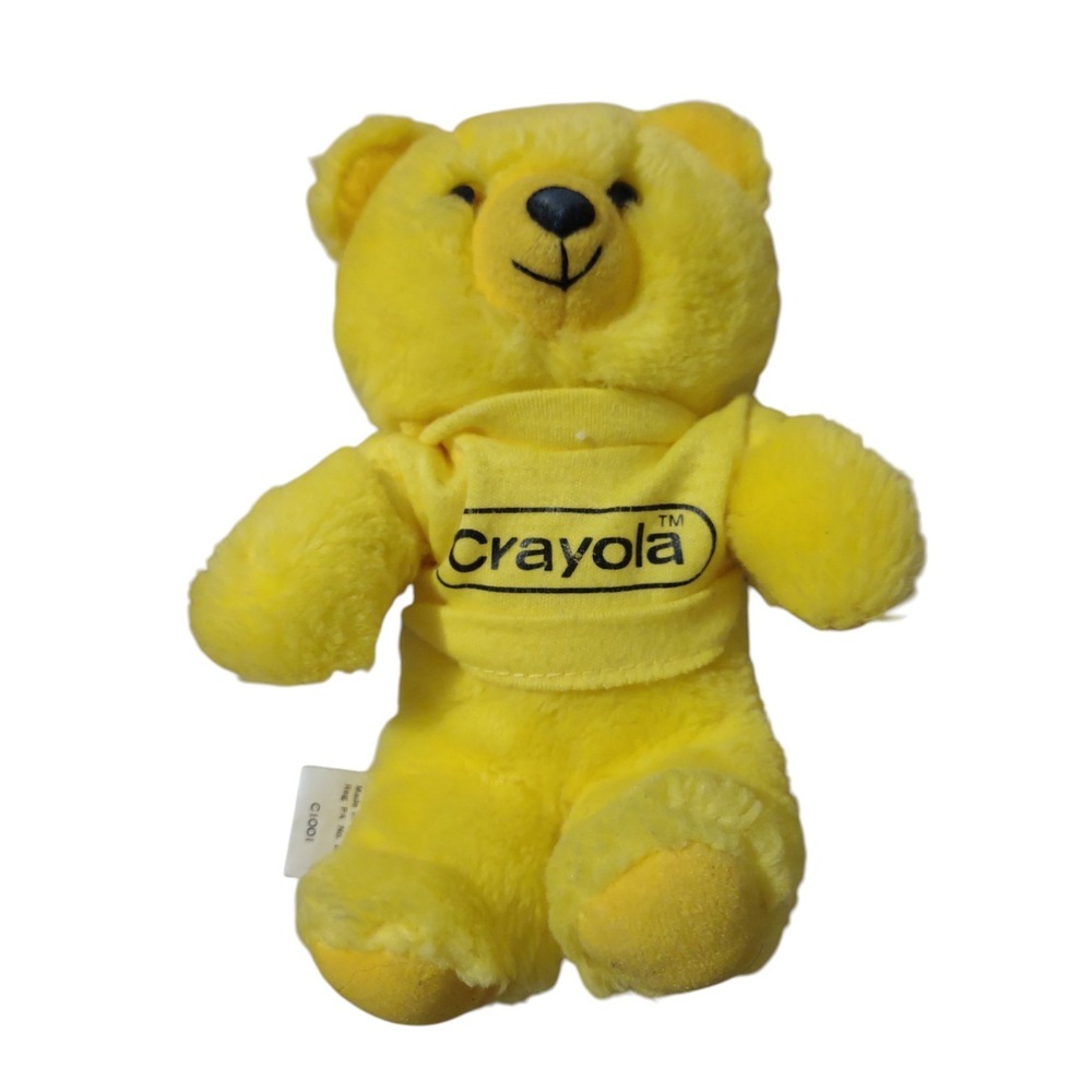 Crayola Burger King Plush Yellow Teddy Bear 1986 Vintage Nostalgia